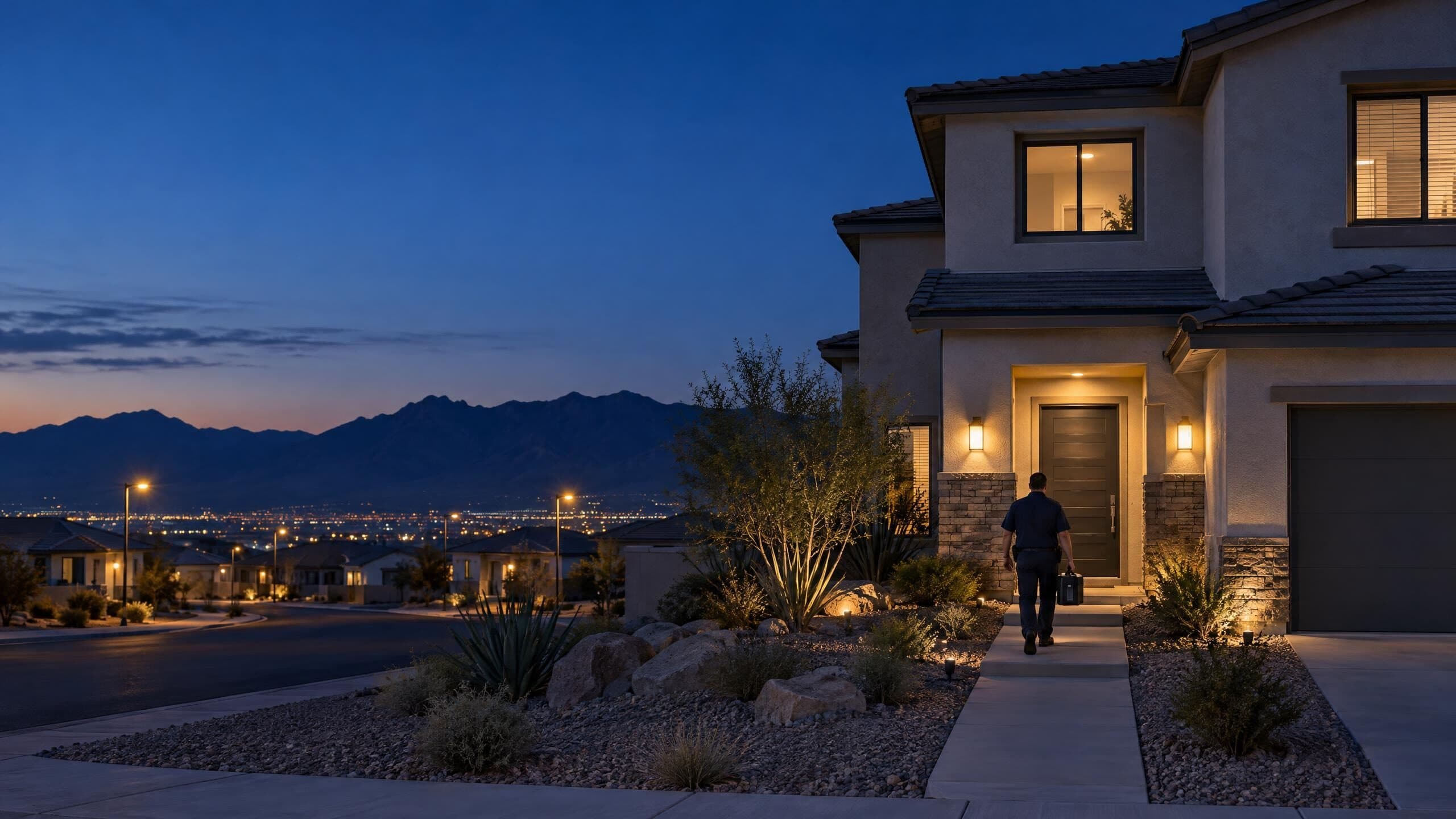North Las Vegas, Nevada neighborhood at dusk